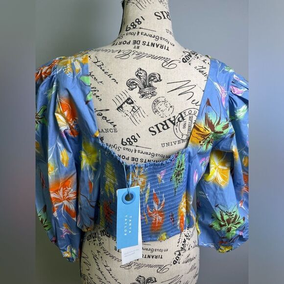 TANYA TAYLOR Aileen Stretch Poplin Crop Top NWT Size 16 - Picture 5 of 11